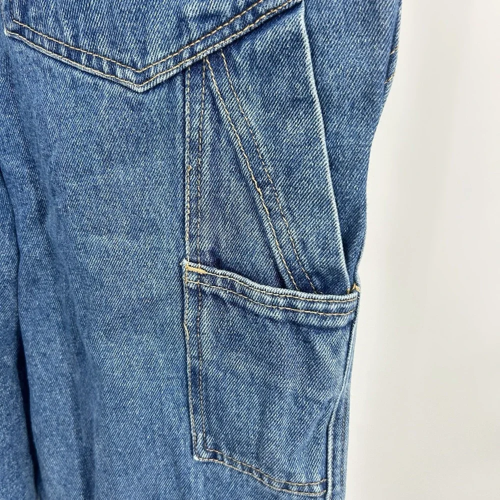 Vintage 90s Unionbay Kids L Denim Overalls Plaid Carpenter Grunge Boys Girls